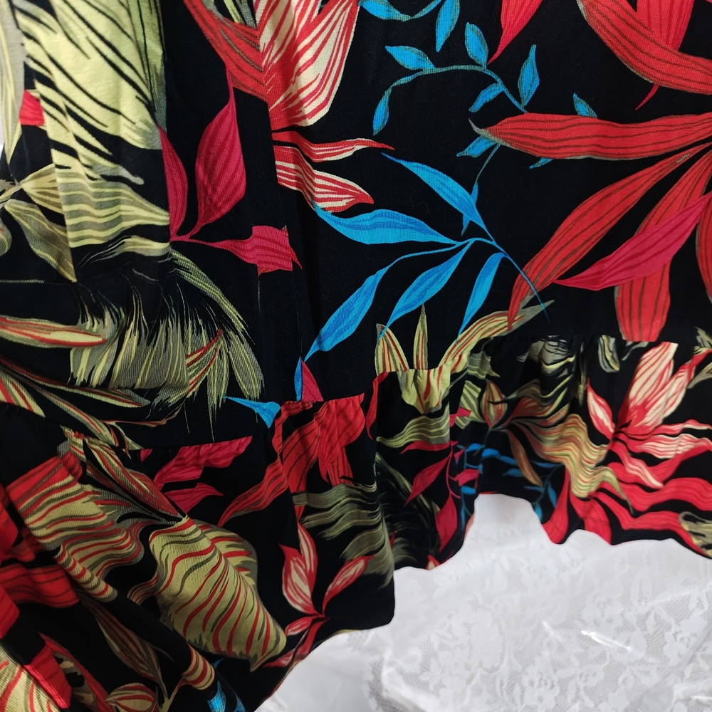 Tribal Vibrant Leaf Print Mini Dress - Picture 8 of 13